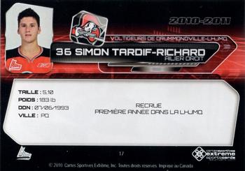 2010-11 Extreme Drummondville Voltigeurs (QMJHL) #17 Simon Tardif-Richard Back