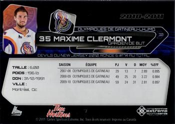 2010-11 Extreme Gatineau Olympiques (QMJHL) #2 Maxime Clermont Back