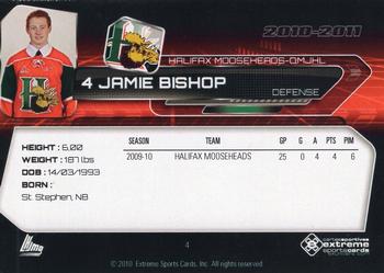2010-11 Extreme Halifax Mooseheads (QMJHL) #4 Jamie Bishop Back