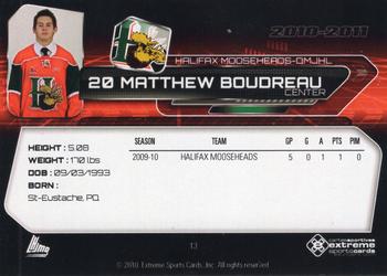 2010-11 Extreme Halifax Mooseheads (QMJHL) #13 Matthew Boudreau Back