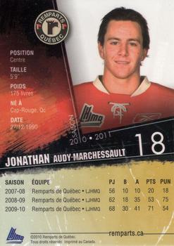 2010-11 Quebec Remparts (QMJHL) #NNO Jonathan Audy-Marchessault Back