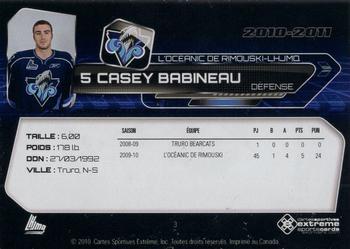 2010-11 Extreme Rimouski Oceanic QMJHL #3 Casey Babineau Back
