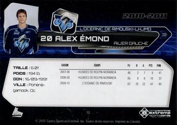 2010-11 Extreme Rimouski Oceanic QMJHL #10 Alex Emond Back