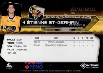 2010-11 Extreme Victoriaville Tigres (QMJHL) #4 Etienne St. Germain Back