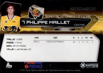 2010-11 Extreme Victoriaville Tigres (QMJHL) #7 Philippe Maillet Back