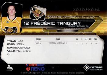 2010-11 Extreme Victoriaville Tigres (QMJHL) #10 Frederic Tanguay Back
