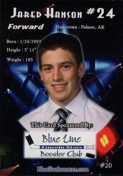 2010-11 Blueline Booster Club Lincoln Stars (USHL) #20 Jared Hanson Back