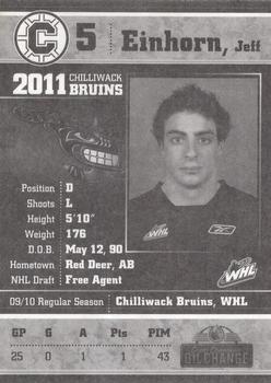 2010-11 Chilliwack Bruins (WHL) #4 Jeff Einhorn Back