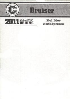 2010-11 Chilliwack Bruins (WHL) #28 Bruiser Back