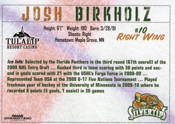 2010-11 Grandstand Everett Silvertips (WHL) #NNO Josh Birkholz Back