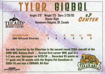 2010-11 Grandstand Everett Silvertips (WHL) #NNO Tyler Giebel Back