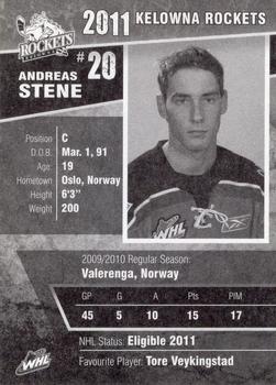 2010-11 Kelowna Rockets (WHL) #NNO Andreas Stene Back