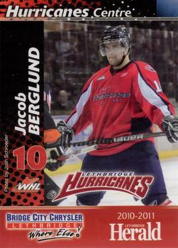 2010-11 Lethbridge Herald Lethbridge Hurricanes (WHL) #NNO Jacob Berglund Front