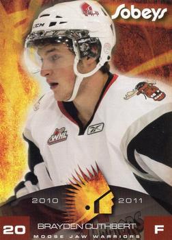 2010-11 Sobeys Moose Jaw Warriors (WHL) #3 Brayden Cuthbert Front