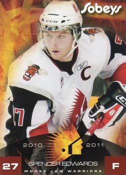 2010-11 Sobeys Moose Jaw Warriors (WHL) #5 Spencer Edwards Front