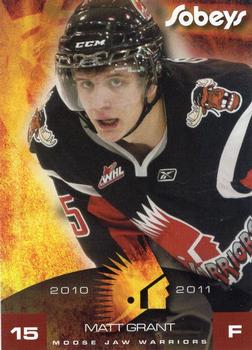 2010-11 Sobeys Moose Jaw Warriors (WHL) #18 Jesse Paradis Back