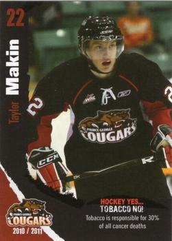 2010-11 Prince George Cougars (WHL) Tobacco Prevention #NNO Taylor Makin Front