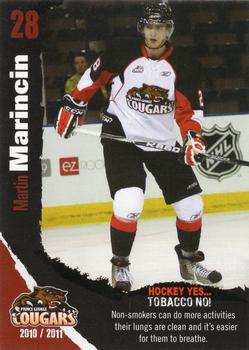 2010-11 Prince George Cougars (WHL) Tobacco Prevention #NNO Martin Marincin Front