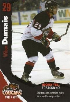 2010-11 Prince George Cougars (WHL) Tobacco Prevention #NNO Wilson Dumais Front