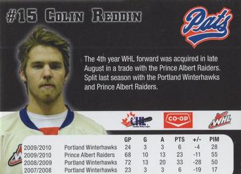 2010-11 Co-op Regina Pats (WHL) #NNO Colin Reddin Back