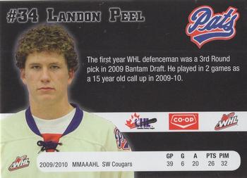 2010-11 Co-op Regina Pats (WHL) #NNO Landon Peel Back