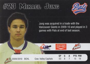 2010-11 Co-op Regina Pats (WHL) #NNO Mikael Jung Back