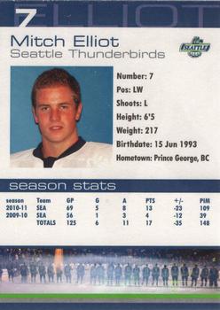 2010-11 Seattle Thunderbirds (WHL) #7 Mitch Elliot Back