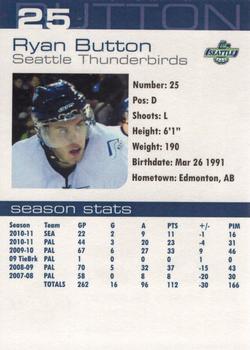 2010-11 Seattle Thunderbirds (WHL) #19 Ryan Button Back