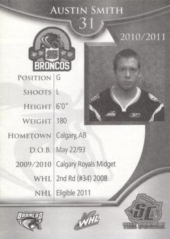 2010-11 Swift Current Broncos (WHL) #NNO Austin Smith Back