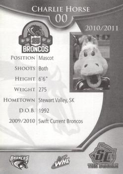 2010-11 Swift Current Broncos (WHL) #NNO Charlie Horse Back