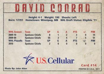 2010-11 U.S. Cellular Tri-City Americans (WHL) #4 David Conrad Back