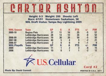 2010-11 U.S. Cellular Tri-City Americans (WHL) #16 Carter Ashton Back