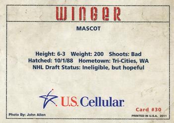 2010-11 U.S. Cellular Tri-City Americans (WHL) #21 Winger Back