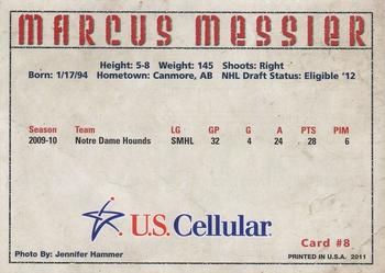 2010-11 U.S. Cellular Tri-City Americans (WHL) #28 Marcus Messier Back