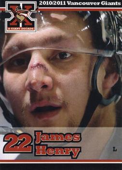 2010-11 Vancouver Giants (WHL) #NNO James Henry Front