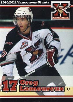 2010-11 Vancouver Giants (WHL) #NNO Greg Lamoureux Front
