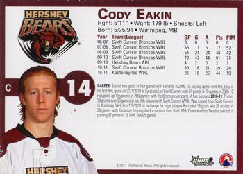 2011-12 Hershey Bears (AHL) #7 Cody Eakin Back