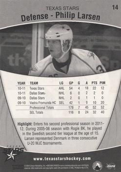 2011-12 Choice Texas Stars (AHL) #14 Philip Larsen Back