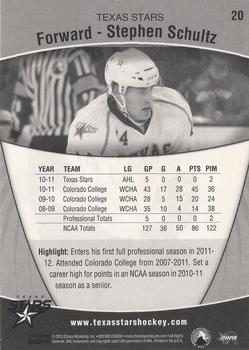 2011-12 Choice Texas Stars (AHL) #20 Stephen Schultz Back