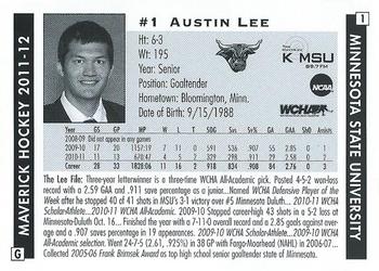 2011-12 KMSU 89.7 FM Minnesota State Mavericks (NCAA) #1 Austin Lee Back