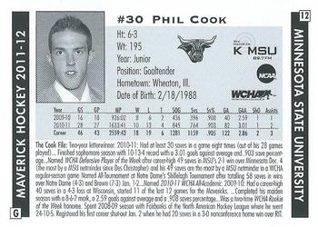 2011-12 KMSU 89.7 FM Minnesota State Mavericks (NCAA) #12 Phil Cook Back
