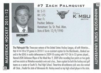 2011-12 KMSU 89.7 FM Minnesota State Mavericks (NCAA) #20 Zach Palmquist Back