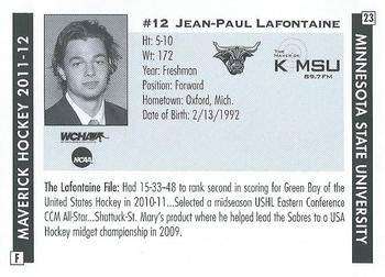 2011-12 KMSU 89.7 FM Minnesota State Mavericks (NCAA) #23 Jean-Paul LaFontaine Back