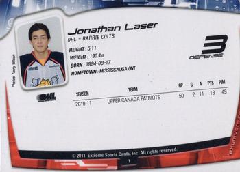2011-12 Extreme Barrie Colts (OHL) #1 Jonathan Laser Back
