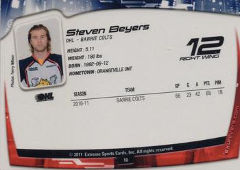 2011-12 Extreme Barrie Colts (OHL) #10 Steven Beyers Back