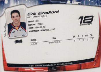 2011-12 Extreme Barrie Colts (OHL) #15 Erik Bradford Back