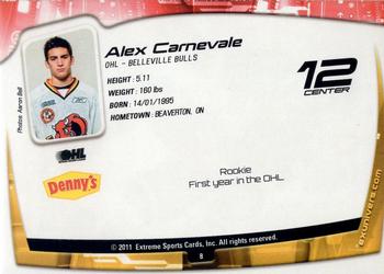 2011-12 Extreme Belleville Bulls (OHL) #8 Alex Carnevale Back