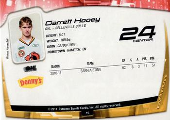 2011-12 Extreme Belleville Bulls (OHL) #15 Garrett Hooey Back