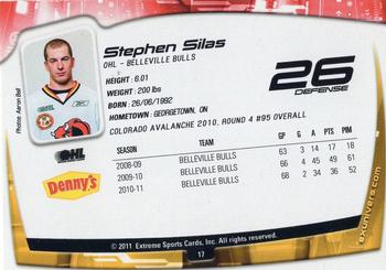 2011-12 Extreme Belleville Bulls (OHL) #17 Stephen Silas Back