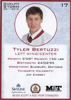 2011-12 M&T Printing Guelph Storm (OHL) #NNO Tyler Bertuzzi Back
